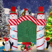 10ft Christmas Inflatable Outdoor Decorations, Snowman Arch Inflatable Yard D...
