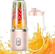 Portable Small Blenders For Smoothies, 400ml Cordless Hand Mixer Rechargeable,Powerful Extractor Bladess, To-Go Lid, USB-C Charging Cable,Delivers 5-10 Blending Cycles, For Travel, Gym Kitchen Offices