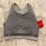 Spanx Small Sports Bra Gray Seamless Sculpt Wireless Pullover Crossback NWT