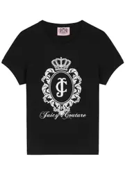 Juicy Couture Heritage Crest Logo Stretch-cotton T-shirt - Black - M (UK12 / M) M (UK12 / M)