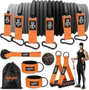 WALITO Resistance Bands Set - Exercise Bands with Handles, Door Anchor, Legs Ankle Straps, for Heavy Resistance Training, Physical Therapy, Muscle Training, Yoga, Home Workouts