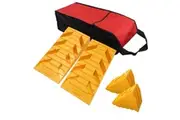 Dual Axle Levelling Ramps, Chocks & Bag Kit for Caravan, Tandem Wheel Ramp Pack