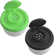 2pcs Small Salt and Pepper Shakers Set, Mini Moisture-Proof Portable Pepper Shaker,Small Spice Bottles, for Camping Travel BBQ, Picnics, Lunch Boxes Transparent Salt Pepper Set