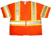 Cordova V3200XL Cor-Brite Type R, Class III, Orange Mesh Vest, Zipper...