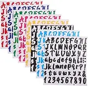MINAOLULUS 8Sheets Self Adhesive PVC Alphabet Stickers for Mailbox and DIY Crafts Reflective Letter Decals for Home Car and School Use Colors