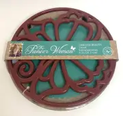 Pioneer Woman Trivet Enameled Cast Iron Butterfly Dark Red Timeless Beauty New