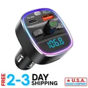 48W Dual Fast Charging Bluetooth FM Transmitter - Hands-Free Calling Experience