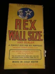 Vintage Rex Wall Size Sealer Glue Box UNOPENED FULL SEALED - Advertising Decor!