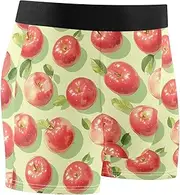 [FRODOTGV] Red Apples Light Green Men's Boxer Briefs Shorts Workout Underwear for Men Short Leg Boxer Para Hombre