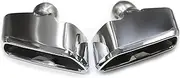 1 Pair Stainless Steel Exhaust Tip Compatible For BMW G30 G31 525i 530i 540i Changed Diffuser Exhaust System Nozzle Black Muffler Tip(Silver)