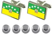[Select Gifts] Shirt Dress Studs Santa Elena City Ecuador Flag Cufflinks