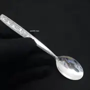 Pure 999 Fine Silver Spoon Healthy Dinnerware Flower Bird Handle Spoon 5.1inch