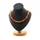 Necklace Beads Amber Real of The Sea Baltic + Chalcedony Orange Necklace F