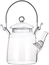 STOBAZA Portable Glass Teapot with Infuser Transparent Tea Serving Pot for Induction Cooker Easy to Clean Elegant Design for Scented and Loose Leaf Tea