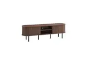 Design Square Jain Wooden Lowline Entertainment Unit TV Stand W/ 2-Doors Walnut