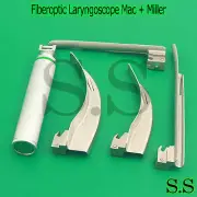 Fiberoptic Laryngoscope Mac + Miller EMT Anesthesia Combo SET 4 BLADES LS-3065