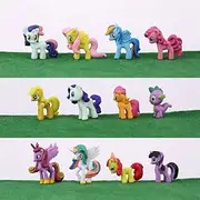 12 PCS My Little Pony Figures Toys Gift Set for Kids Girls Birthday Party, PMovie Cake Topper Figures Cake Decorations, Cute Pony Toys Gift Set for Kids Ages 4 and Up