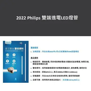 飛利浦 PHILIPS T8 雙端入電 LED 玻璃燈管 LED tube 2尺 4尺