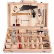 Exsha Children's Tool Set Carpenter Maintenance Tool Box Real Tools Disassembly And Assembly Multifunctional Wood Box 16 Pieces