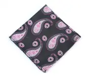 Lord R Colton Masterworks Pocket Square - Black Feather Peacock Silk - $75 New