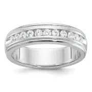 14k White Gold Men's 1/2 carat Diamond Milgrain Complete Ring