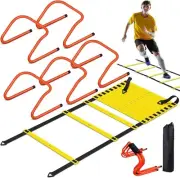 Speed and Agility Training Equipment 6M Agility Ladder Set with 5 Adjustable