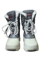 Khombu Kristal Silver White Waterproof Thermolite Fur Lined Winter Boots 1 NIB