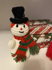 Vintage Snowmen Hand Made Crocheted New