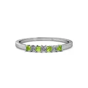 TriJewels Peridot Diamond Women Stackable Wedding Band Ring 14K Gold JP:14850