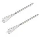2 Pcs Long Handle Baking Tool Silver Kitchen Gadget Mini Whisk Kitchen