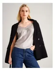 [Basque] Recycled Poly Lace Cami in Silver Grey