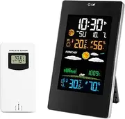 Wireless Weather Station Indoor Outdoor Weather Forecaster with Sensor Digital Hygrometer Monitor with Alarm Clo Moon Phase Adjustablt Balight Sooze Mode