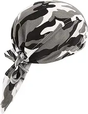 [FakeFace] Quickly Dry Moisture Wicking Breathable Sun UV Protection Sports Sweatband Headwear Cycling Running Adjustable Sweat Beanie Bandana Hat Bike Motorcycle Head Wrap Scarf Skull Cap Helmet Liner