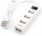 span 4 Port Hi-Speed USB Hub with Power Switch (White)