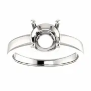 14K Gold Round Cut Solitaire Ring Setting - Claw Style Ring Mounting