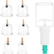 6 Pcs Cupping Therapy Sets, Chinese Massage Cups Cupping Kit for Massage Vacuum Suction Cup Massage Cupping Set for Cellulite Reduction Muscle Pain Relief Health Care Cupping Set