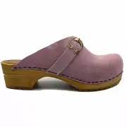 Sanita 'Hedi' Danish Suede Clogs in Light Purple (457190)