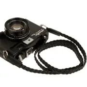 Black Leather Mesh 13mm Neck Shoulder Camera Strap for Film SLR DSLR RF Digital
