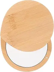 Beavorty Handheld Mini Bamboo Mirror Portable Compact Mirror for Makeup for Women for Toiletries
