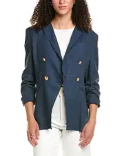 Stella + Lorenzo Linen-Blend Blazer