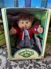 Cabbage Patch Kid Doll Girl Freckles Cheerleader Letter Jacket Skirt