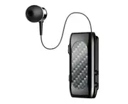Bluetooth-compatible Earphone Telescopic ENC Noise Reduction Collar Clip Mini Wireless Headset Handsfree Earbuds for Business -Black