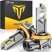 Termitor H11/H9/H8 Light Bulbs, 30000LM 10X Super Brighter 6500K Cool White H11 Fog Bulbs with Fan, 1:1 Halogen Mini Size, Off-Road Lights with Plug N Play, Pack of 2