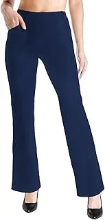 [Yogipace] Belt Loops,Women's Petite/Regular/Tall Bootcut Yoga Dress Pants