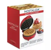 Nostalgia My Mini Personal Electric Waffle Maker 5" Red