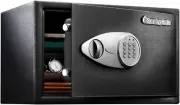 Black Home Safe with Shelf and Digital Keypad, Large Safe for Laptop, Documents,