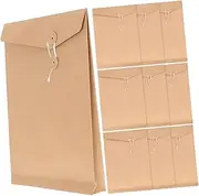 CANIGHT 10pcs String Paper Bag Organizers Envelope Storage File Organiser Magazine Stationary Organiser Organizer Envelopes Document Bag Brown Office Supplies Light Brown Paper