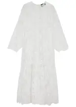 Simone Rocha Embroidered Tulle Maxi Dress - Ivory - 10 10