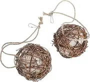 Toddmomy 2pcs Rattan Bird Nesting Handmade Wicker Toys for Parrots Parakeets Hummingbirds Natural Vine Material Safe Easy to Birdcage Decor