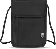 [Wisebom] Neck Pouch Travel Neck Wallet Passport Holder Travel Wallet with Neck Strap Secure Neck Wallet with RFID Protection Flat Passport Neck Pouch for Man and Woman for Passport, Cash, Cards